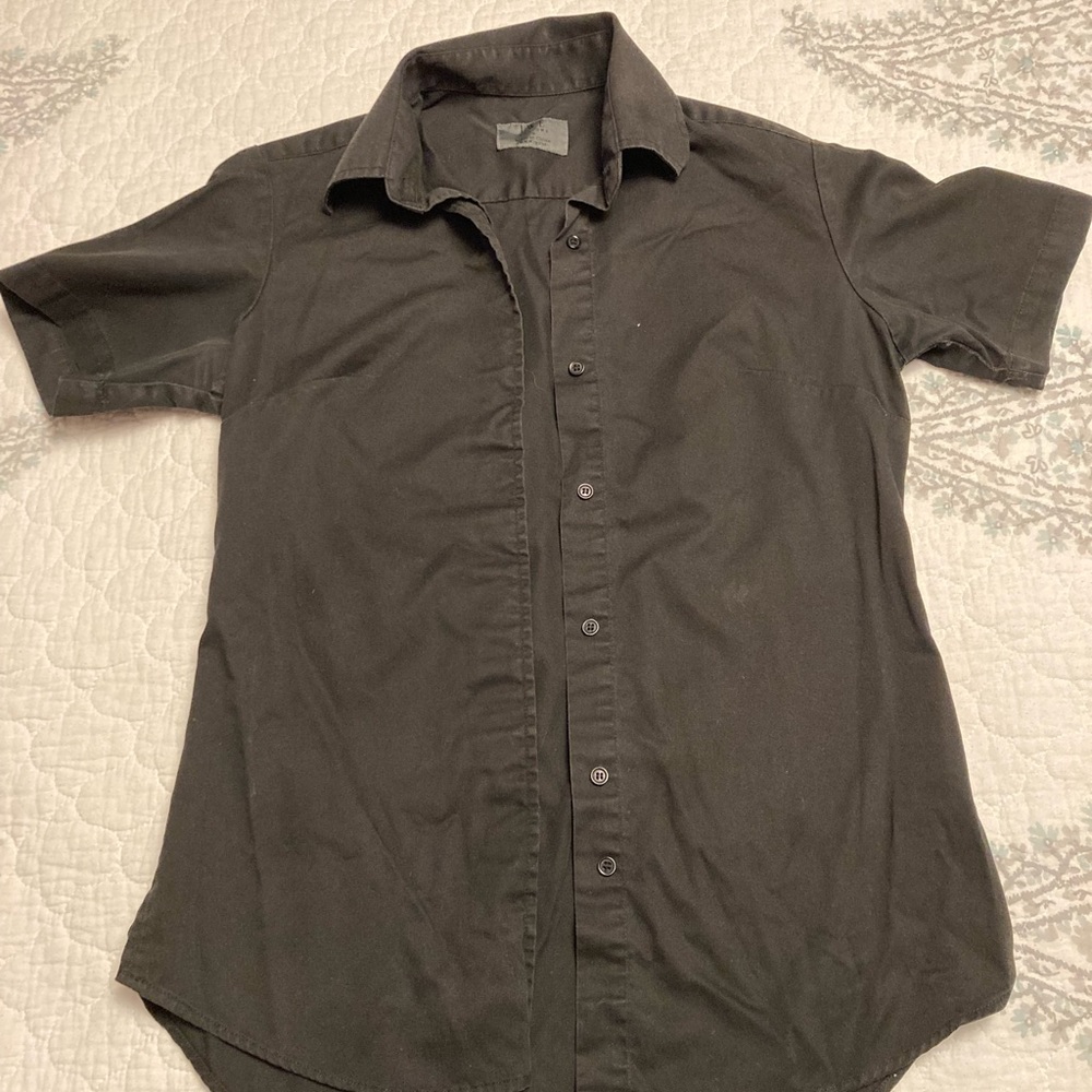 J.W.E Designs short sleeved black uniform shirt size small